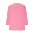 thumbnail image 5 of UngA Women Casual Outfits Womens Waffle Knit Tops 2025 Fall Summer V Neck Shirts Casual Trendy Women's Blouses Basic Tee Pink,3XL, 5 of 6