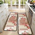 thumbnail image 4 of Kitchen Rugs Sets Of 2,Pioneer Flower Floral Print Pattern Anti Fatigue Kitchen Mat Rugs Non Slip Washable,Decorative Kitchen Floor Mats for Kitchen,Sink,Laundry,17"x47"+17"x47", 4 of 5
