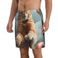 thumbnail image 2 of Logiee Floating Cat And Donuts Print Mens Swim Trunks Quick Dry Board Shorts,Breathable Hawaii Beach Shorts Swimwear Bathing Suits-Small, 2 of 6