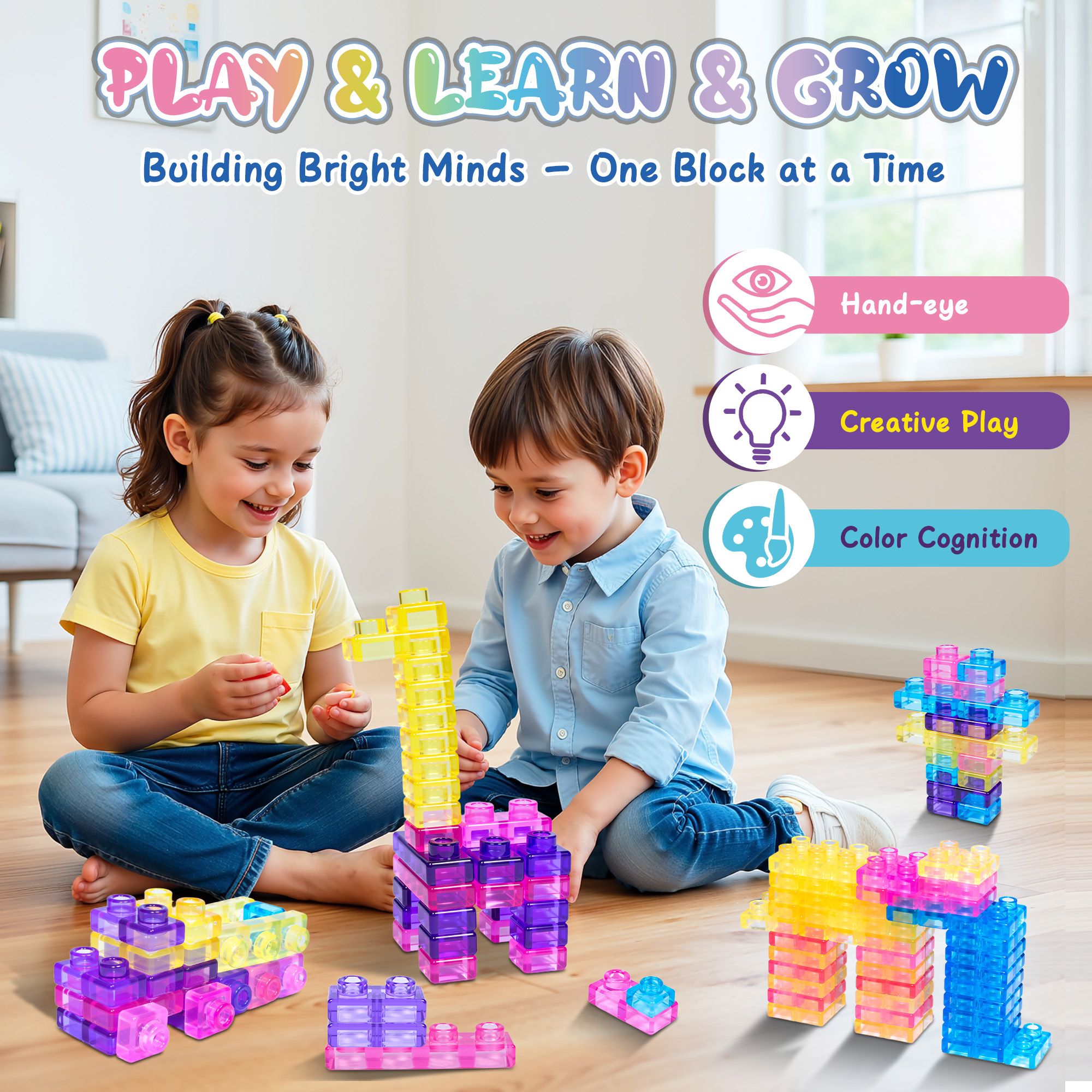JOY SPOT Gummy Bloc 40-Piece Soft Building Blocks photo 8