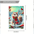 thumbnail image 4 of 1 piece, double-sided Christmas Garden flag - 2D flat cheerful cat design, winter outdoor decoration, perfect for courtyard, lawn and outdoor decoration, garden decoration, party decoration items, 12, 4 of 5