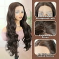 thumbnail image 6 of Phocas 13*3 Dark Brown Synthetic Lace Front Wig, Hd Lace Wigs for Women,Long Wavy Wear and Go Glueless False Hair 26inch, 6 of 11