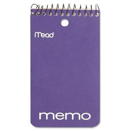 Stationery Memo Pad 6 PADS: Memo Book, 60 Sheets, 3 x 5 inches, Cardboard Cover, Top Bound - Black Wire(45354), Mead 45354 Memo Book, College Ruled, 3