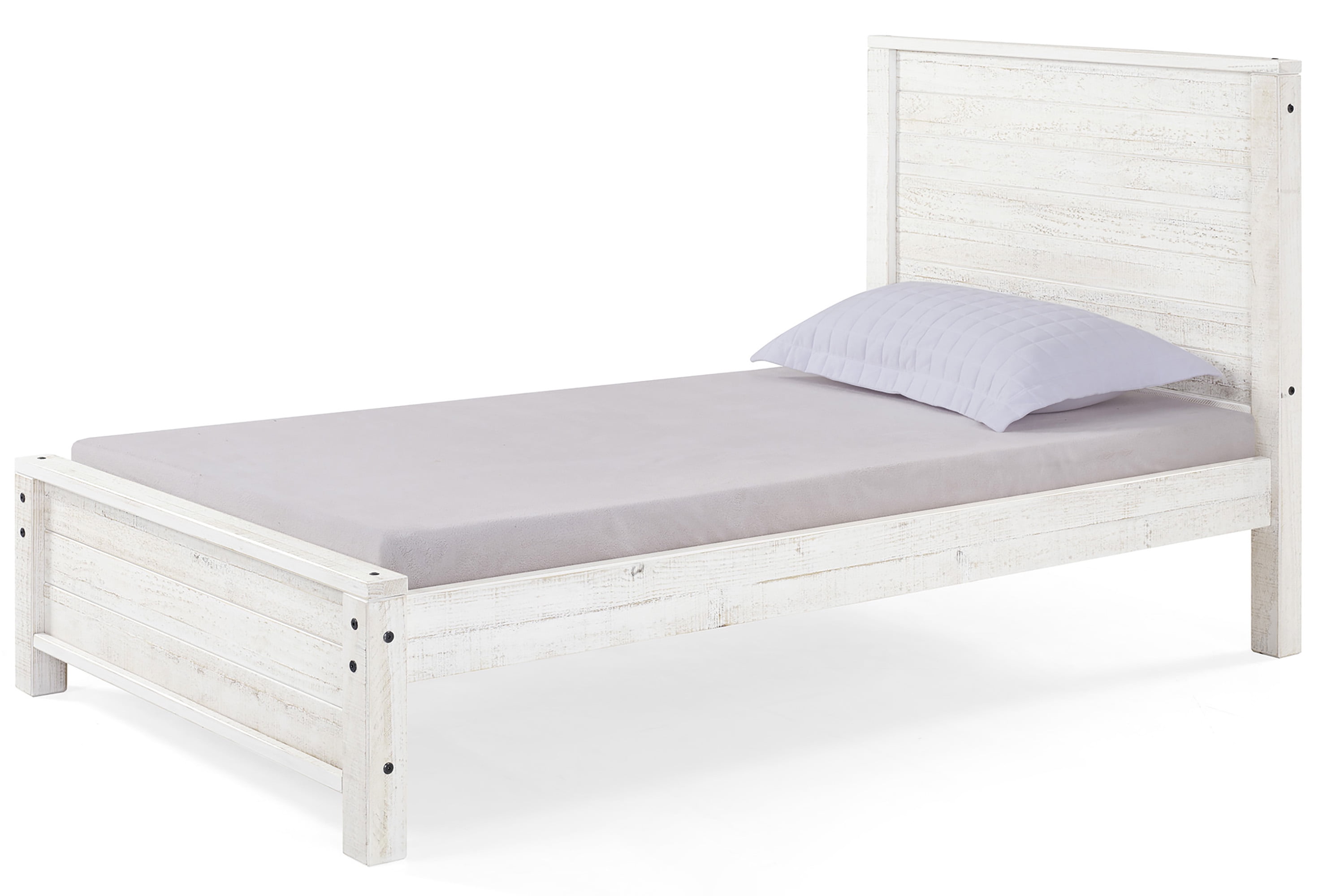 Alaterre Rustic Panel Twin Bed, Rustic White