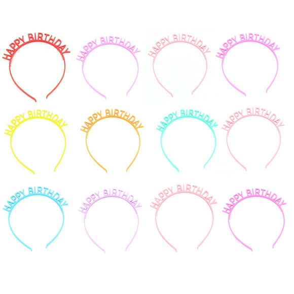 12 piezas de tocados coloridos para niños para festivales de cabello, coronas de cumpleaños, regalo de colores mezclados