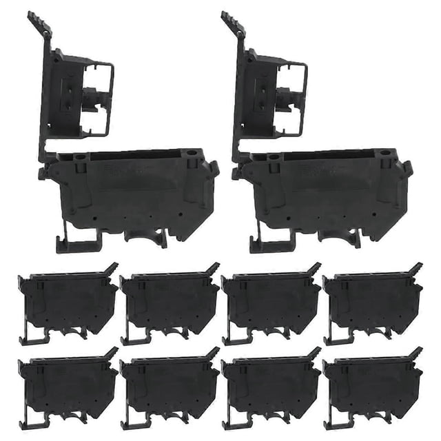 UK5- UK5RD Without LED DIN Rail Fuse Terminal Base Disconnect Terminal Block Screw Clip (Pack of 10Pcs,Black)