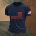 thumbnail image 5 of Mens Summer July 4th Tshirts Short Sleeve USA Flag Patriotic Graphic Tees Crewneck Casual Top Shirts Navy, 2XL, 5 of 5