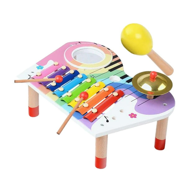 Kits de batería para niños pequeños, xilófono de madera, juguetes para bebés, instrumentos musicales para niños