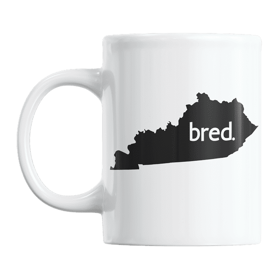 Kentucky Bred & KY USA State Map Outline, US Citizen Coffee & Tea Mug Cup (11oz)