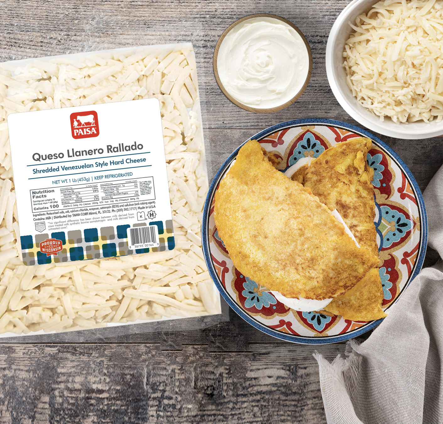 Paisa Queso Llanero Rallado Shredded 1lb Bag