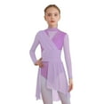 thumbnail image 4 of Doomiva Cutout Fringed Dress for Girls Latin Dance Cos tume Modern Jazz Dancing Clothes Gymnastic Tutu Skirt Lavender 16, 4 of 6
