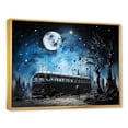 thumbnail image 2 of Designart "Urban Nocturne Moonlit Bus" Transportation Framed Wall Art - Modern Blue Bus Entryway Framed Wall Art, 2 of 6
