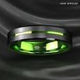 thumbnail image 2 of Tungsten Rings for Men Wedding Bands for Him 6mm Black Green Line, 2 of 6