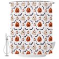 thumbnail image 2 of Shower Curtains for Bathroom, Halloween Waterproof Fabric Shower Curtain, Fall Pumpkins Halloween Funny Bat White Decorative Bathroom Curtain for Bathtub, 72"x78", No Hooks Included, 2 of 9