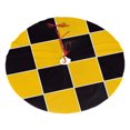 thumbnail image 1 of Falda para árbol de Navidad con diseño de tablero de ajedrez en amarillo y negro, suave y divertida, decoración navideña de granja, 48", 1 of 4