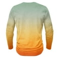 thumbnail image 4 of Dagegui Tie Dye Long Sleeve Shirt for Men Big and Tall Crewneck Button T-Shirts Fall Henley Gradient Color Tees Casual Hawaiian Travel Shirts Yellow 4XL, 4 of 4