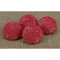 thumbnail image 2 of Decorative Round Red Jute Fabric Covered Buttons Sewing Scrapbooking Craft - Pack of 12 Pieces, 2 of 7