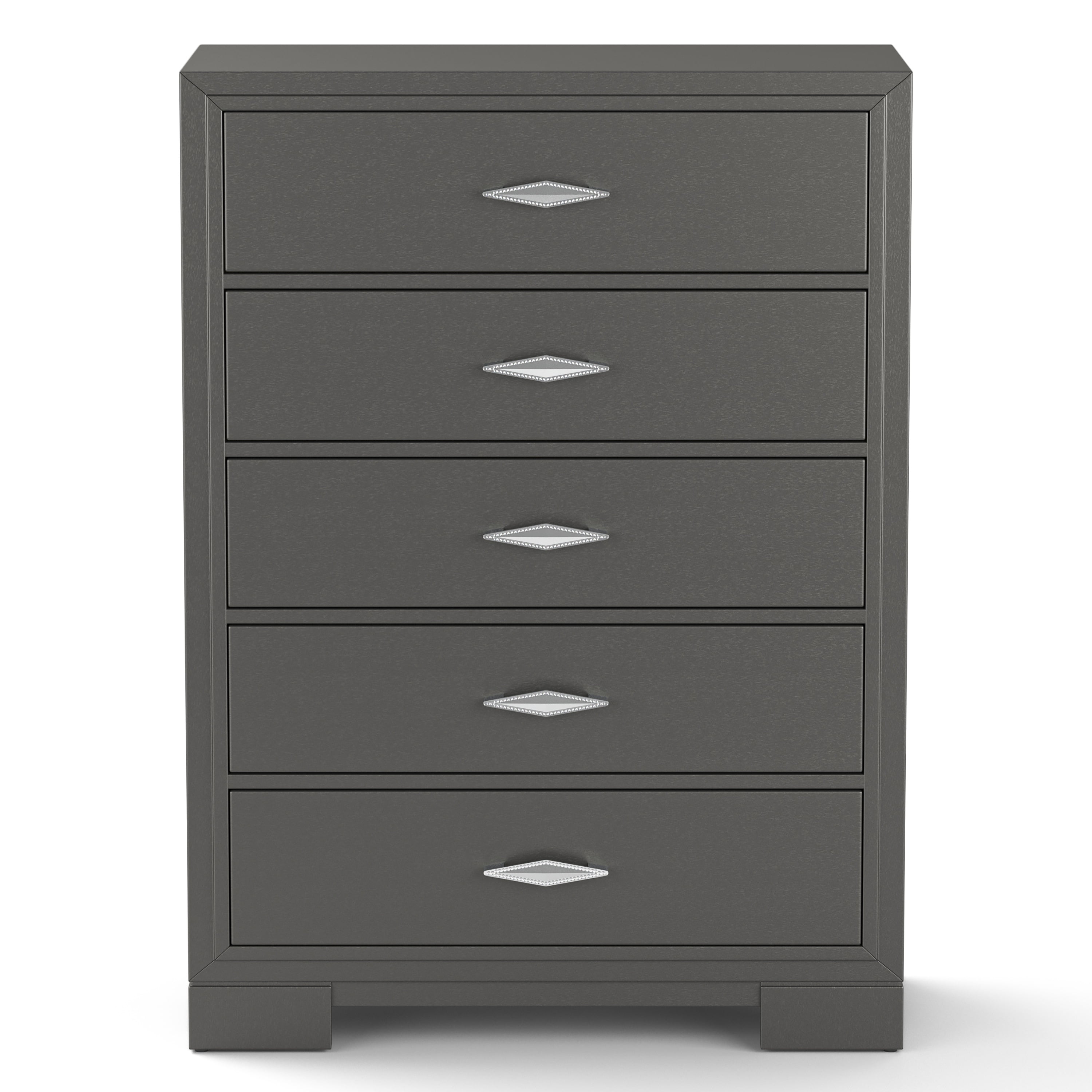 Furniture of America Willow Wood 5-Drawer Chest, Metallic Gray