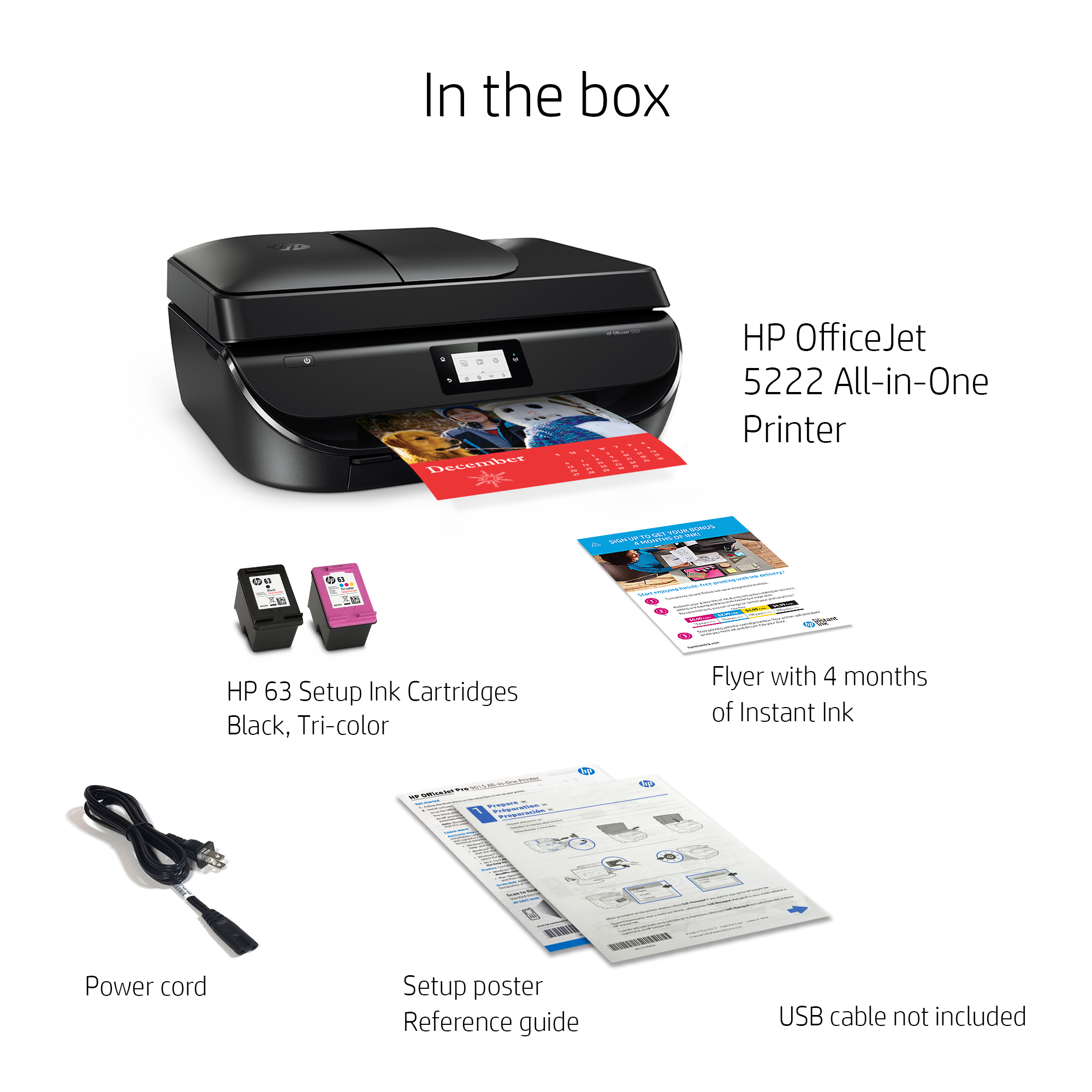 HP OfficeJet 5222 All-in-One Wireless Color Inkjet Printer – Instant Ink Ready - image 10 of 15