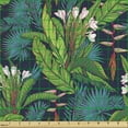 thumbnail image 2 of Ambesonne Leaf Fabric by the Yard Upholstery, Tropical Jungle Pattern, 1 Yard, Multicolor, 2 of 5