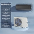 thumbnail image 4 of Giantex 9100 BTU Mini Split Air Conditioner & Heater, WiFi Enabled 20.5 SEER2 115V Ductless Inverter AC Unit w/Works with Alexa, Cools Rooms Up to 450 Sq.Ft, Dark Grey, 4 of 10