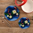 thumbnail image 2 of SKYSONIC 2 pcs Abstract Floral Lotus Water Pot Holders Trivets, Heat Resistant Trivets,Lily Flowers Koi Fish Cotton Thread Weave Mats for Hot Pads Pans Pot Bowl Teapot, 2 of 7