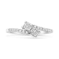 thumbnail image 2 of 10K White Gold 1/4 Cttw Miracle Set Round Cut Diamond Two-Stone Ring (H-I Color, I2 Clarity) - Size 7.5, 2 of 6