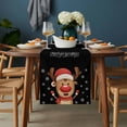 thumbnail image 2 of Merry Christmas Table Runner - 108 Inch Long, Kitchen Dining Table Runner Dresser Scarves, Winter Cartoon Xmas Deer Snowflake Farmhouse Decor for Coffee Tables Wedding Party Banquet, 2 of 8