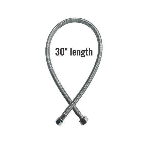Mainstay 30-Inch Water Supply Line Hose - Premium, Durable Braided Stainless Steel Construction for Reliable Water Flow, Leak-Proof Connection, and Long-Lasting Performance in Kitchen and Bathroom