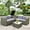 Grey Rattan,Grey Cushion,4PCS, variant on SEGMART 4 Piece Patio Furniture Set, All-Weather Outdoor Sectional Sofa Set, PE Rattan Conversation Set with Storage Box, Table & Cushions, Wicker Furniture Couch Set for Patio Deck Garden