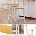 thumbnail image 6 of Kitchen Storage Island Cart with 2 Bar Stools, Rolling Kitchen Storage Cart on 5 Wheels with Drop Leaf, 2 Drawers, Power Outlet, Internal Storage, Black (Not Include Stools), 6 of 10