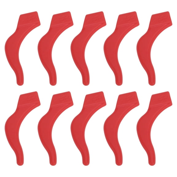 Unique Bargains 5 Pair Eyeglass Temple Tips Large Ear Hook Pattern Anti-slip Ear Hooks 1.50"x0.59"x0.10" Red