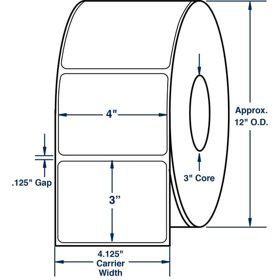 Compulabel 623182, 4" x 3" Thermal Transfer Labels