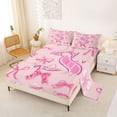 thumbnail image 2 of Manfei Dreamy Ribbon Bow Tie Bed Sheets For Girl,Pink 3D Letter I Initial Lettering King Sheets,4 Pieces, 2 of 6