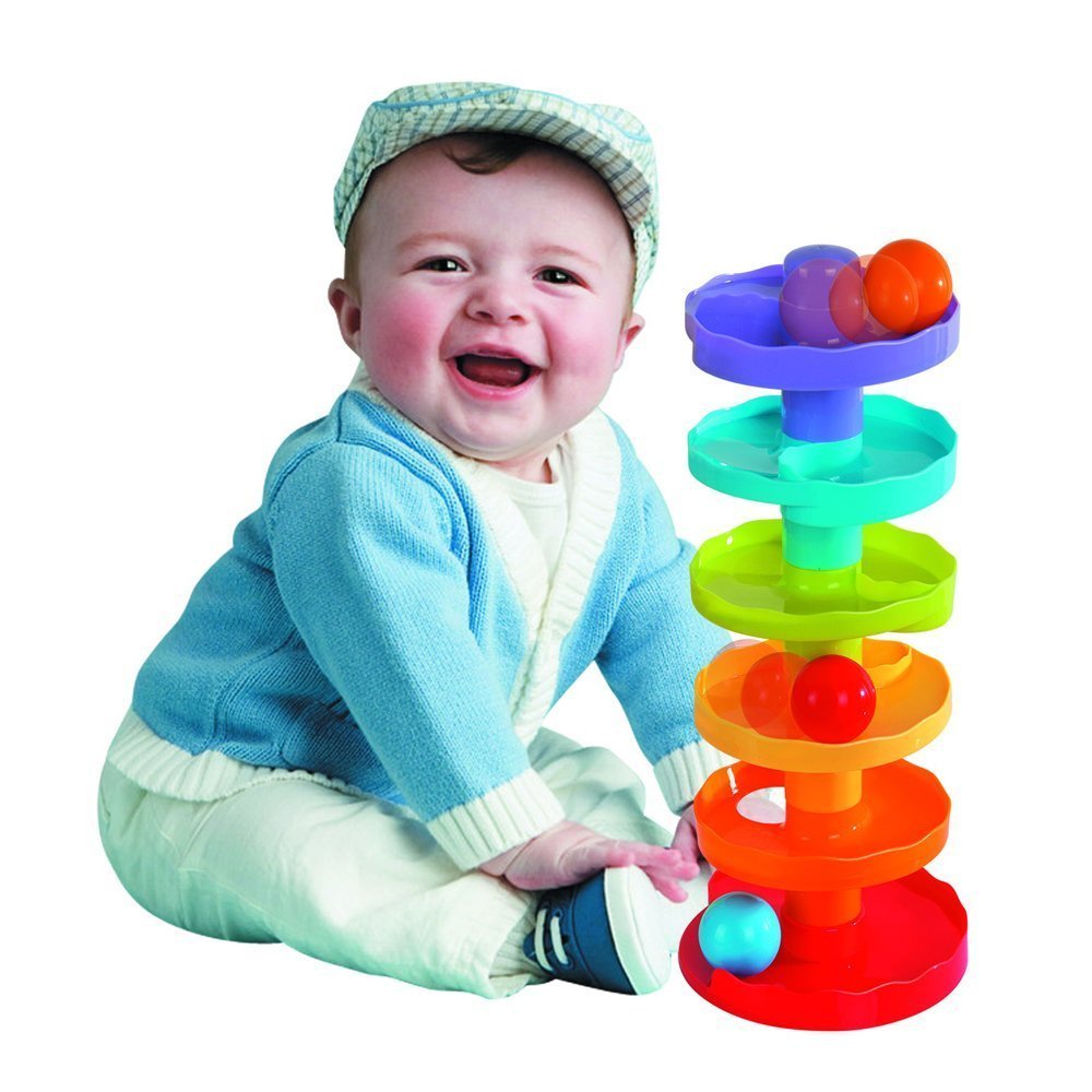 Infant Ball Drop Roll Toys RollnSwirl Ball Ramp Educational Learning Spinning Kids Rattles Toy