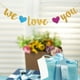 thumbnail image 3 of KAKOWELY Banderines decorativos de papel con purpurina dorada para baby shower 3M con texto "WE LOVE YOU" (te queremos) y guirnalda colgante., 3 of 4
