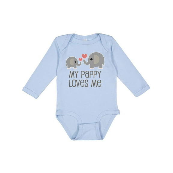 Inktastic My Pappy Grandpa Loves Me Boys or Girls Long Sleeve Baby Bodysuit