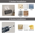 thumbnail image 6 of YESENT Aluminum Toothbrush Holder Self-adhesive Hanging Bracket Shower Toothbrush Razor Holder Suitable for Toothbrush, Toothpaste, Razor and Comb etc Bathroom Storage, 6 of 8