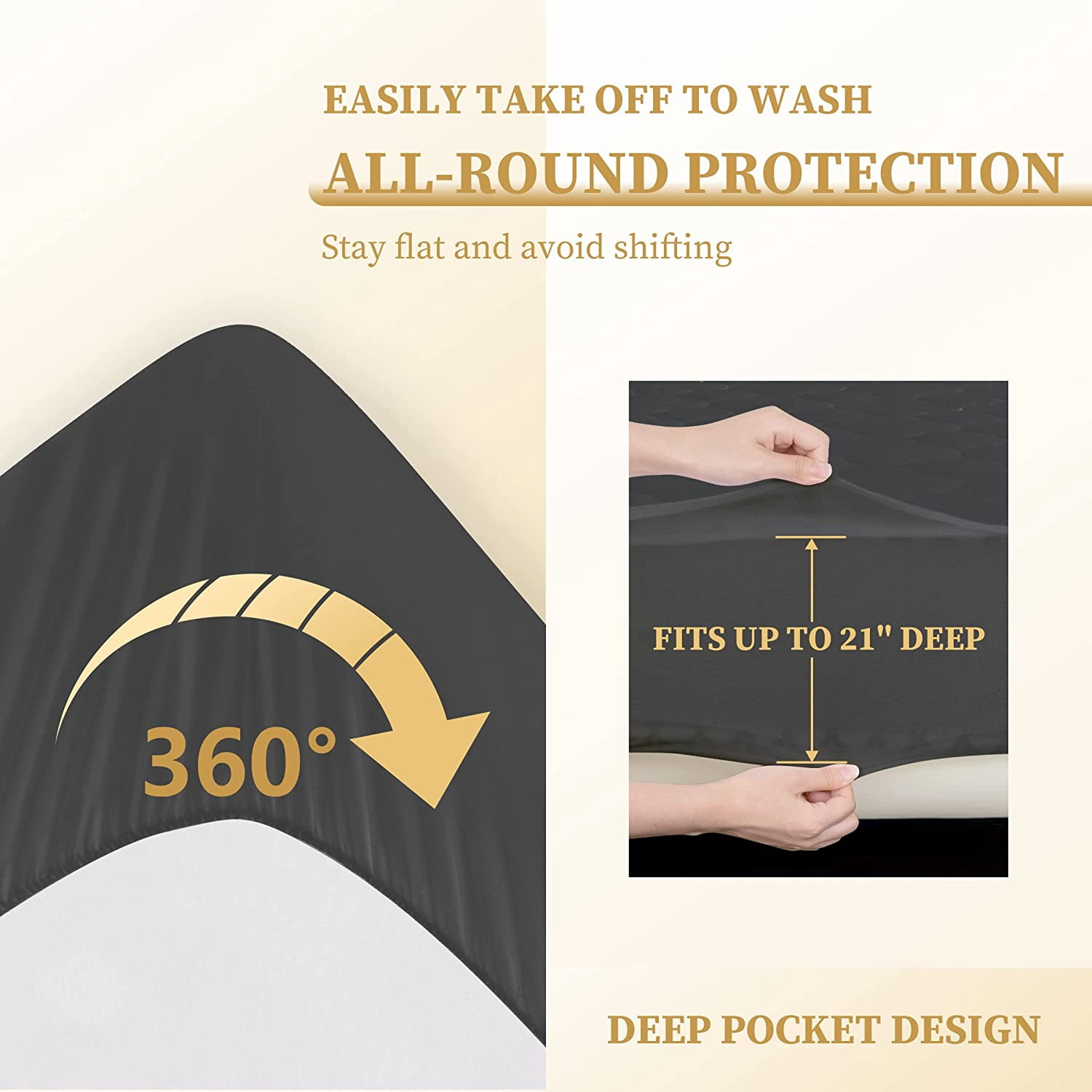 Safe and Sound Waterproof Mattress Pad, Breathable Ultra Soft Alternative Filling Cover, Cal King
