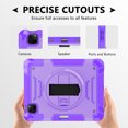 thumbnail image 5 of Heavy Duty Case for iPad Pro 11 2024, Upgraded Military Grade Shockproof Protector iPad Pro 11 2024 Cover With Pencil Holder+ Handle+ Shoulder Strap+ Contractible Kickstand,Purple, 5 of 9