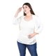 thumbnail image 1 of Blusa de encaje con torerita Roman Fashion /Tallas Extras, 162N (Blanco) blanco 40, 1 of 6