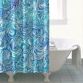 thumbnail image 4 of Blue White Tie Dye Wave Pattern Shower Curtain 72"x84" ,Bathroom Decorative Shower Curtains Set with 12 Hooks,Modern Waterproof Washable Shower Curtain, 4 of 6
