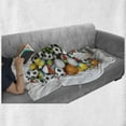 thumbnail image 6 of Letter N Soft Flannel Fleece Throw Blanket, Sports Equipment Football Volleyball Tennis Ball Capital N Alphabet Design, Cozy Plush for Indoor and Outdoor Use, 50" x 60", Multicolor, by Ambesonne, 6 of 6