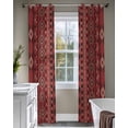 thumbnail image 4 of Red Boho Southwestern Sheer Curtains 84 Inch Length 2 Panels Set for Living Room/Bedroom, Farmhouse Aztec Tribe Ethnic Motifs Kitchen Curtains Grommet Semi-Sheer Curtains Window Treatments 42"x84"x2, 4 of 7