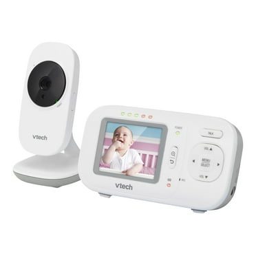 VTech 2-Piece Video Baby Monitor System with 2.4" Color LCD Screen, Automatic Night Vision, White