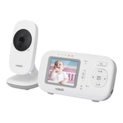 VTech 2-Piece Video Baby Monitor System with 2.4" Color LCD Screen, Automatic Night Vision, White