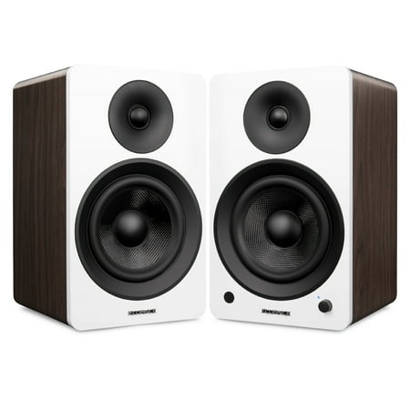 Fluance Ai61 Powered 2-Way 2.0 Stereo Bookshelf Speakers with 6.5 Drivers 120W Amplifier for Turntable TV PC and Bluetooth 5 Wireless Music Streaming - RCA Optical USB & Sub Out (White Walnut) - image 8