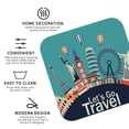 thumbnail image 3 of Lsque Let's go Travel Pattern 4" Drink Coasters Set of 4, PVC Leather Absorbent Coasters, Table Coaster Set Decorative Coffee Cup Coasters Housewarming Gift -Square, 3 of 6