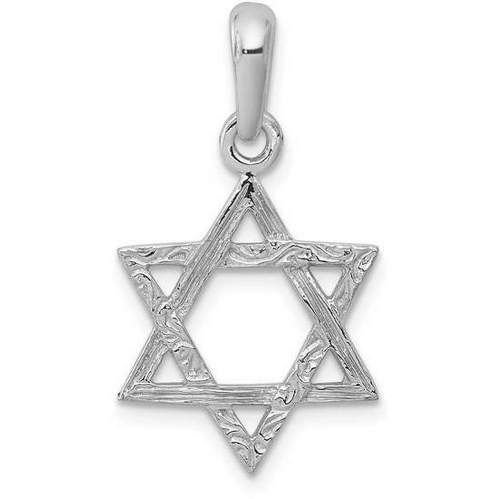 WellnessMarketer Religious Pendants 14k White Gold Star Of David