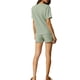 thumbnail image 3 of Conjuntos de lounge INSPIRE CHIC para mujeres, camiseta de waffle con pantalones cortos, ropa de estar en casa, sudaderas jogger con bolsillos, color verde, 3 of 5
